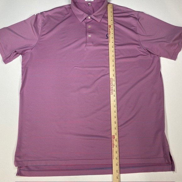 Peter Millar Summer Comfort XXL Pink Striped Golf Polo Shirt Greenbrier Logo‎ - Picture 5 of 10